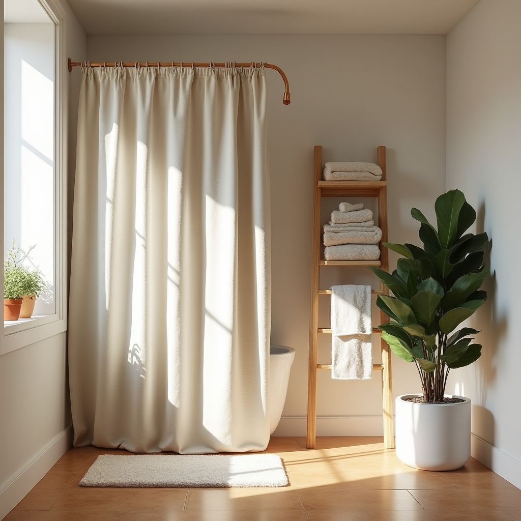 Badezimmer einer Mietwohnung mit freistehenden Elementen ohne bauliche Veränderung